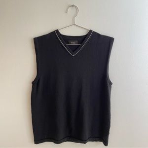 black wool sweater vest